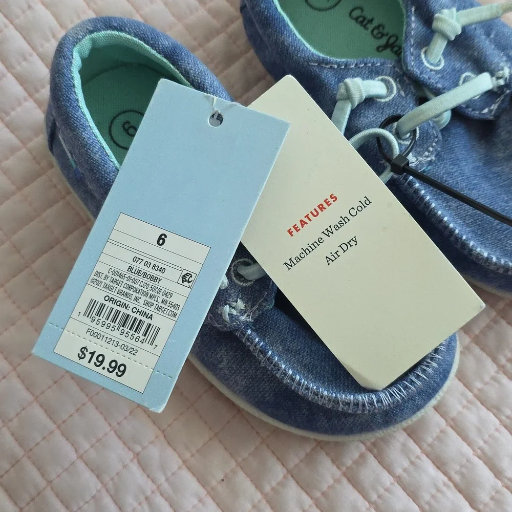 Cat & Jack Denim Blue Kids Moccasins